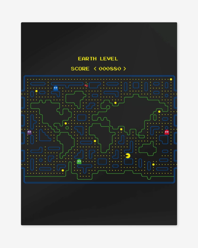 Print metalico Negro de Earth Level