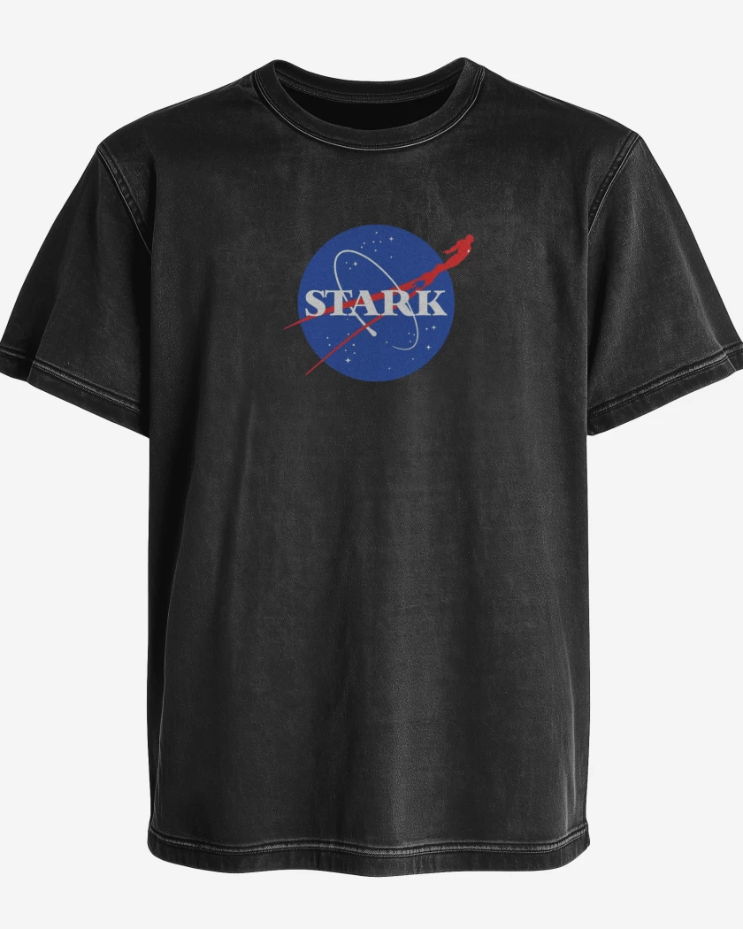Polera desgastada Negro de Nasa Stark