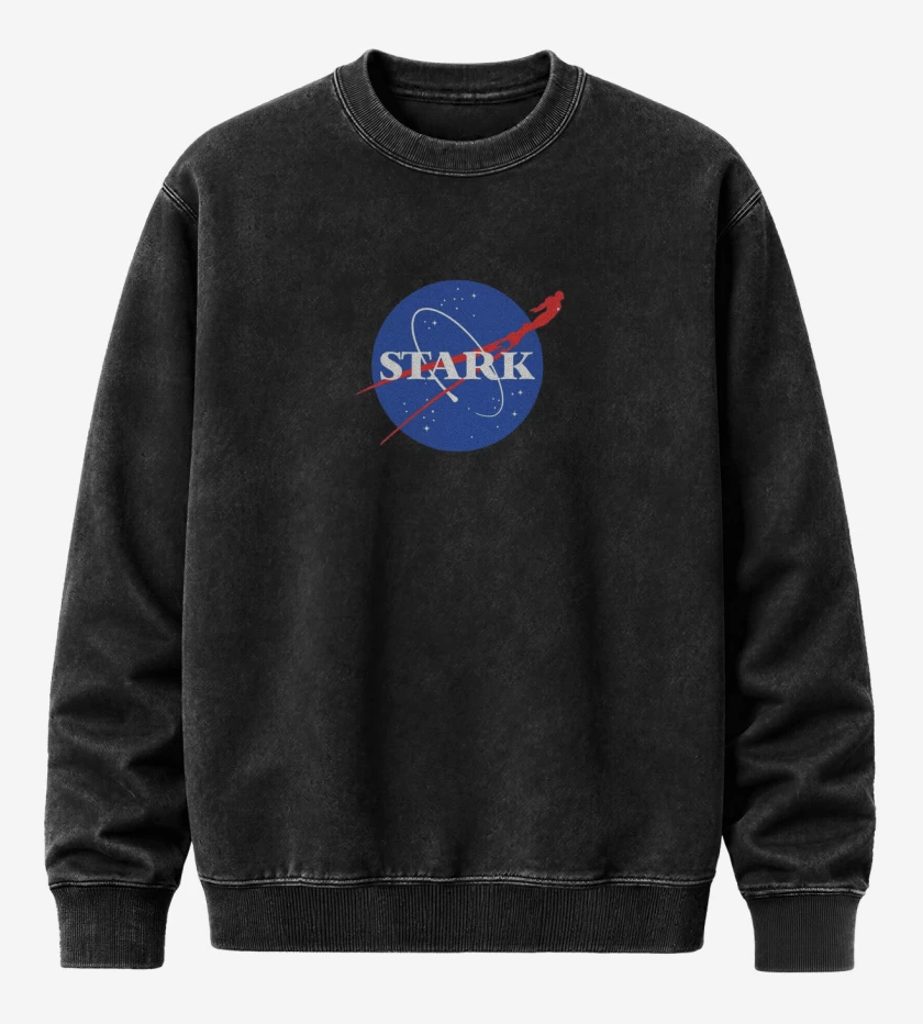 Poleron Polo Acid Wash Negro de Nasa Stark
