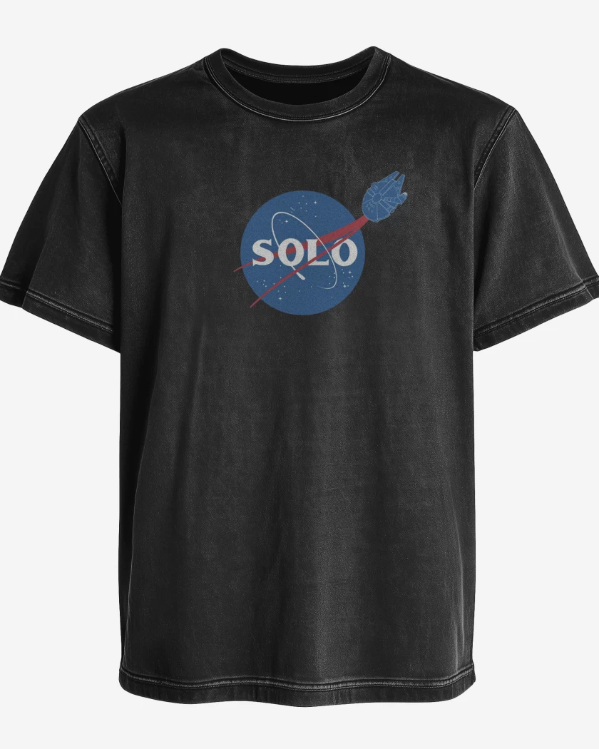 Polera desgastada Negro de Nasa solo