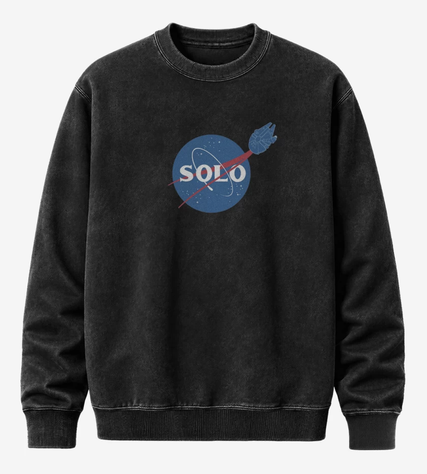 Poleron Polo Acid Wash Negro de Nasa solo