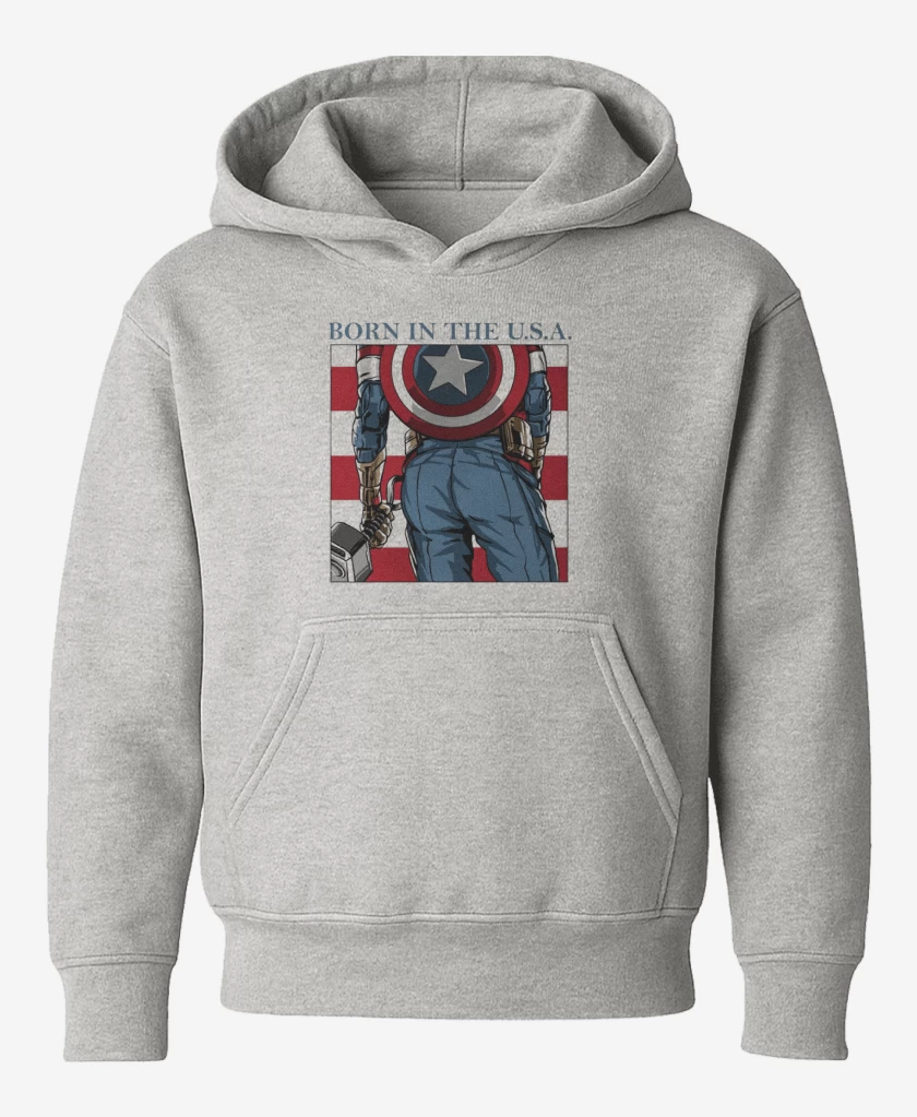Poleron de niño Gris Melange de Born in the u.s.a