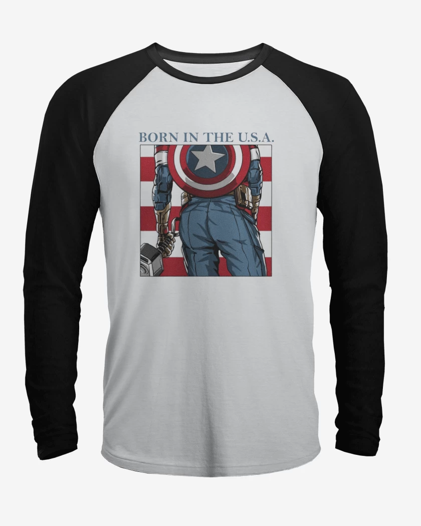 Polera Raglan Born in the u.s.a