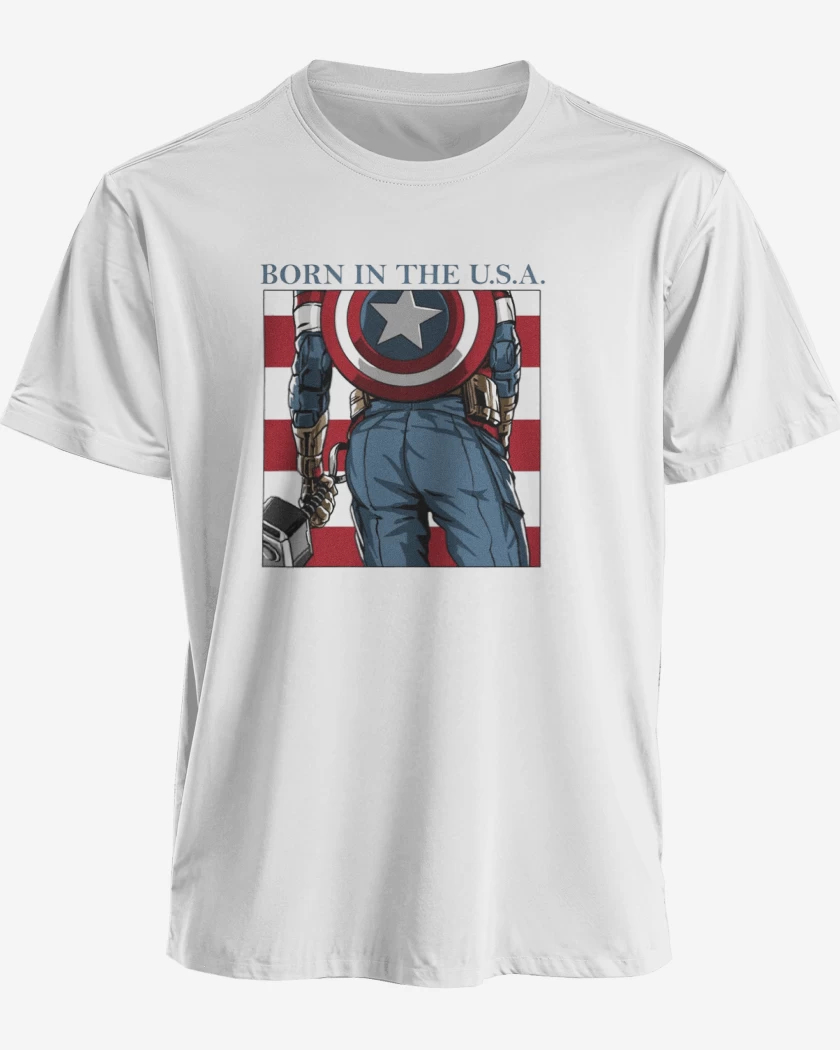 Polera premium Blanco de Born in the u.s.a