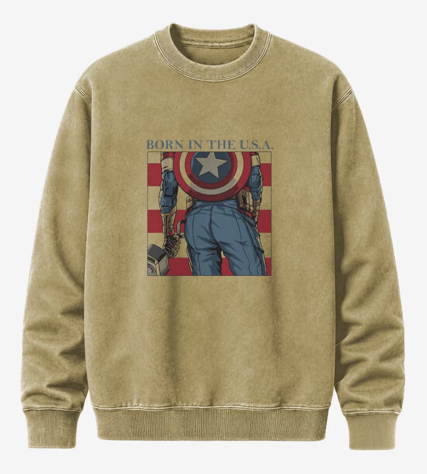 Poleron Polo Acid Wash Beige de Born in the u.s.a