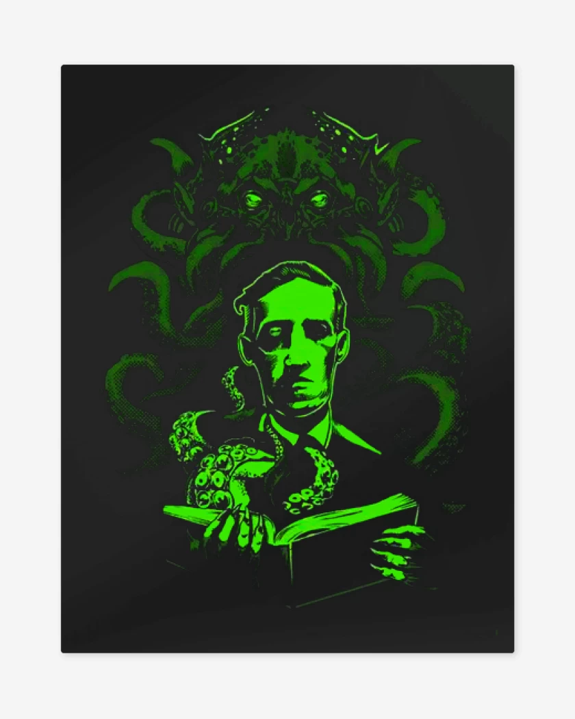 Print metalico Negro de Cthulhu Lovecraft