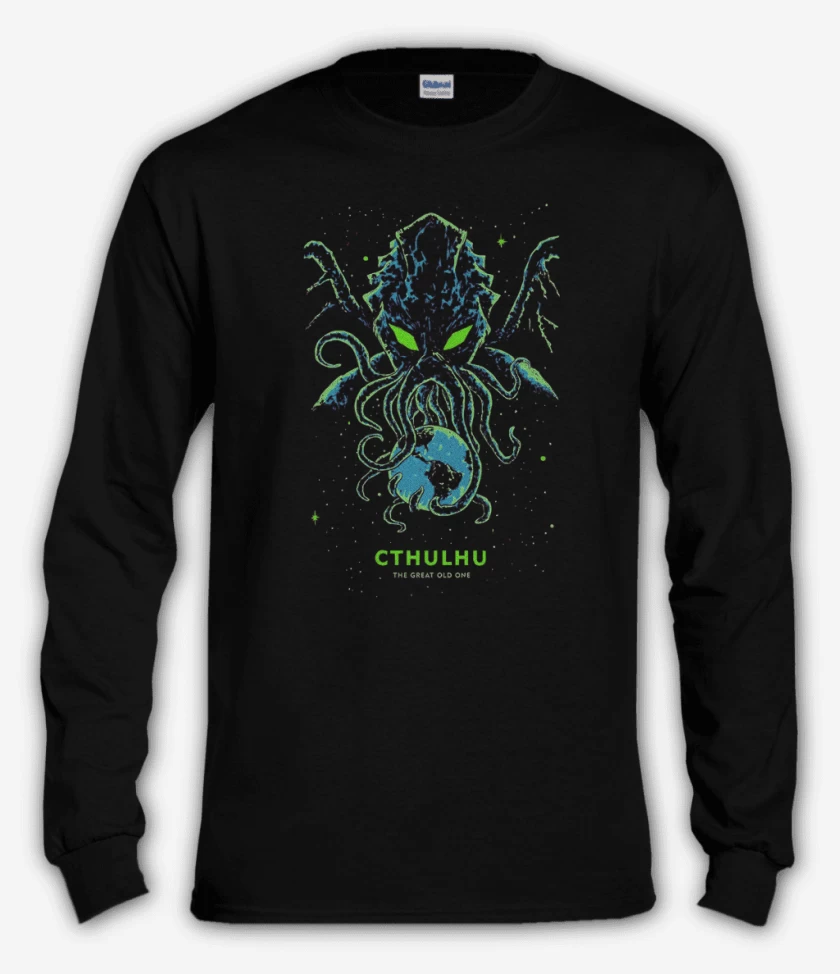 Polera manga larga Negro de The great old one