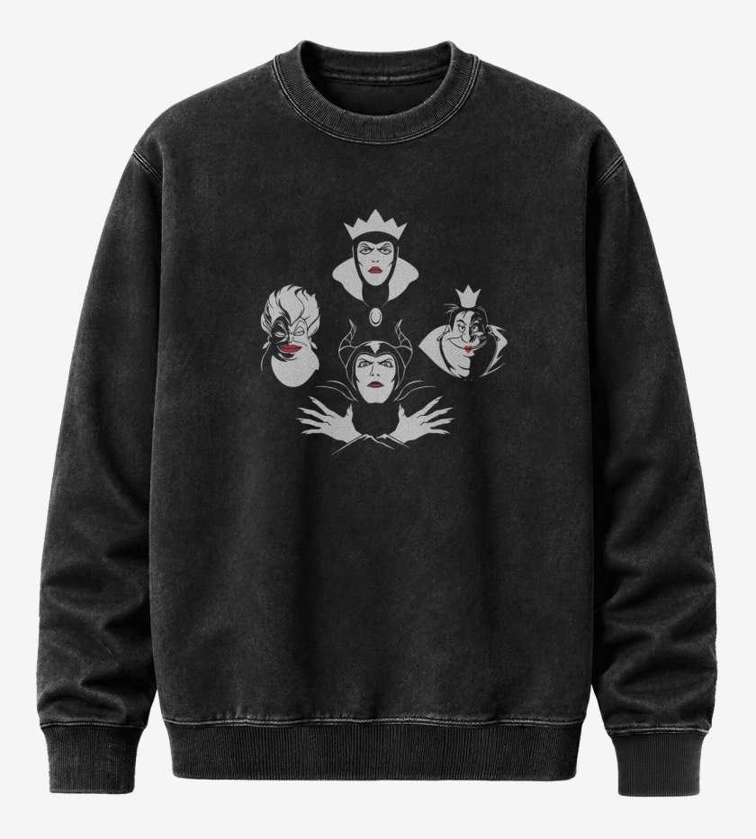 Poleron Polo Acid Wash Negro de Evil queens rhapsody