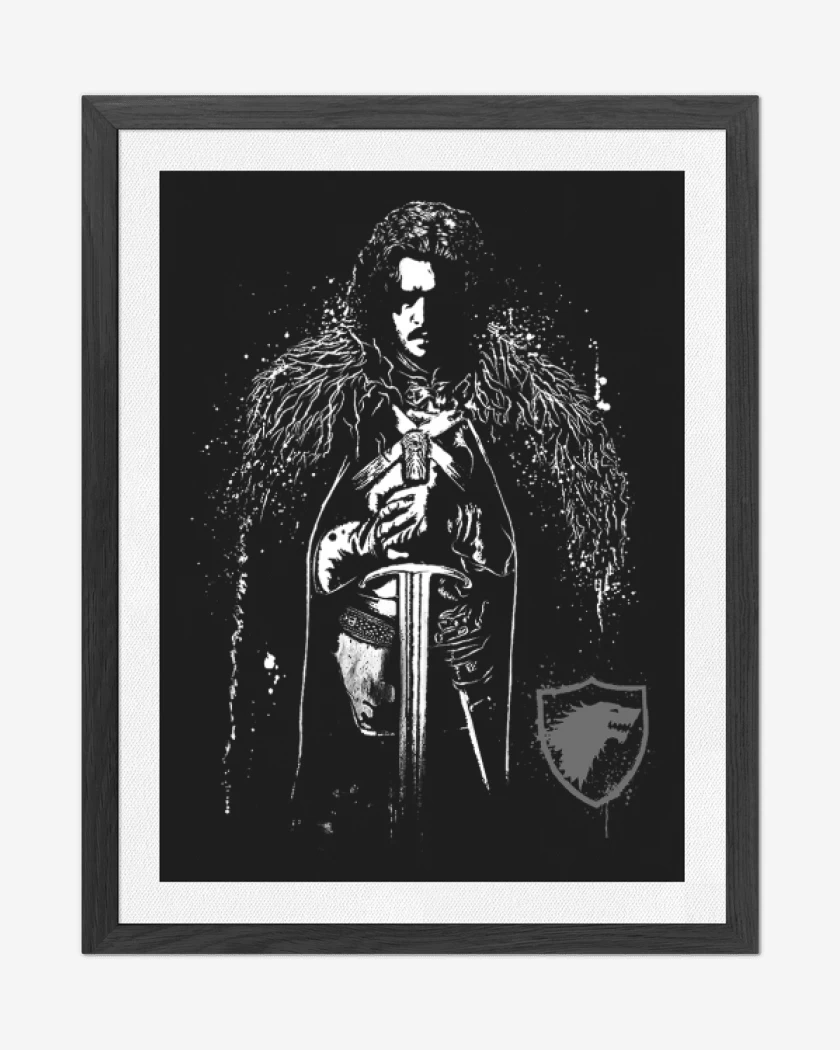 Cuadro decorativo Negro de Jon Snow