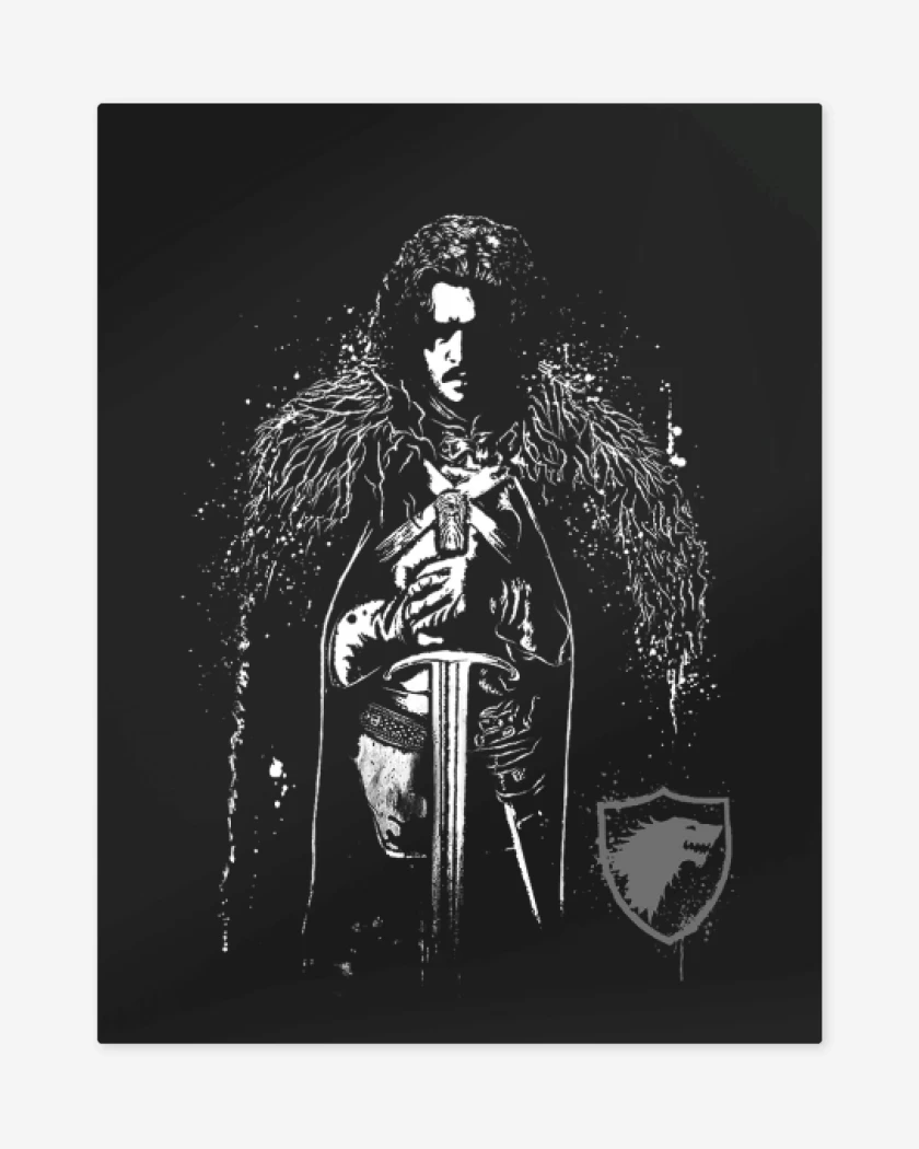 Print metalico Negro de Jon Snow
