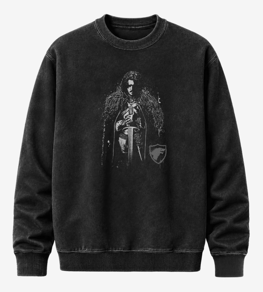 Poleron Polo Acid Wash Negro de Jon Snow