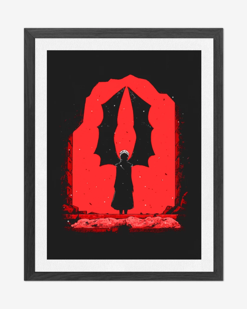Cuadro decorativo Negro de Targaryen dragon