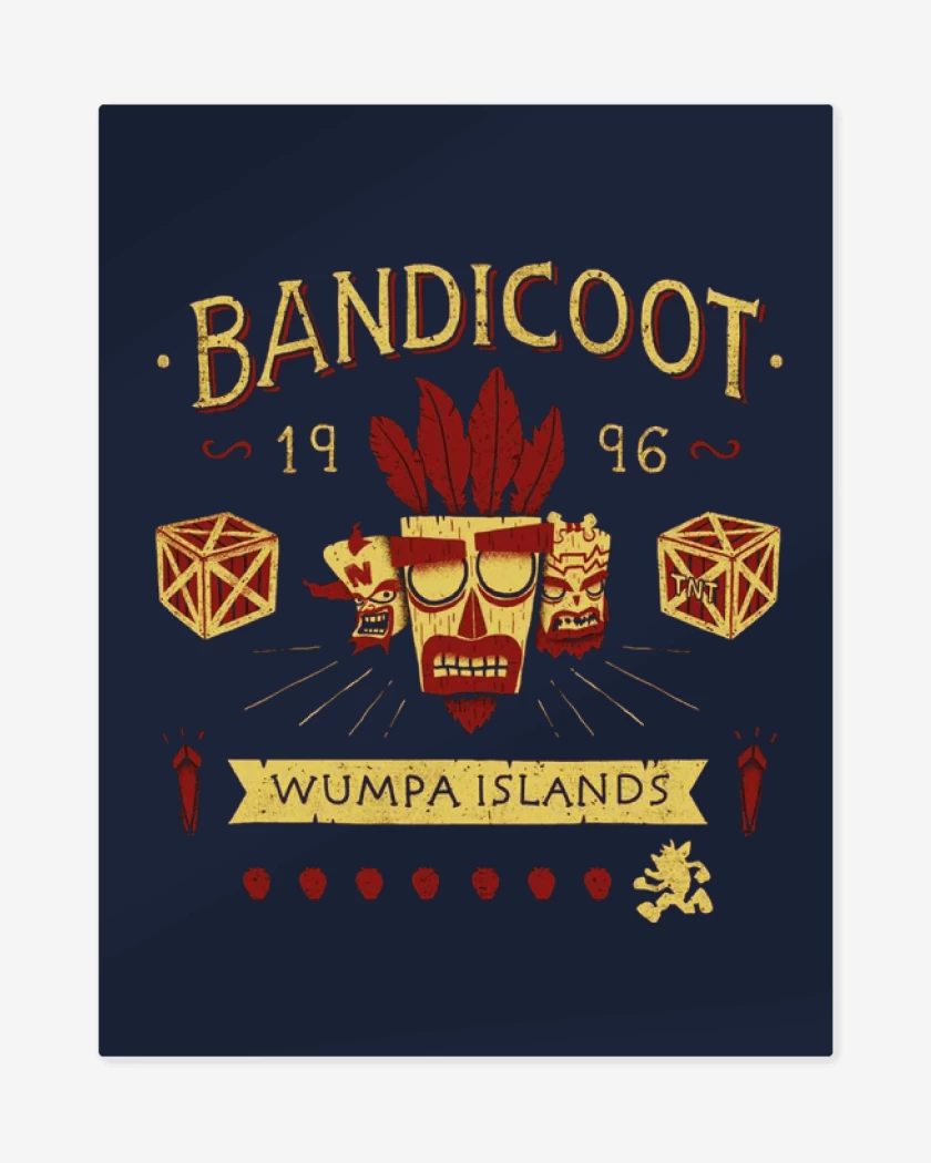 Print metalico Bandicoot wumpa islands