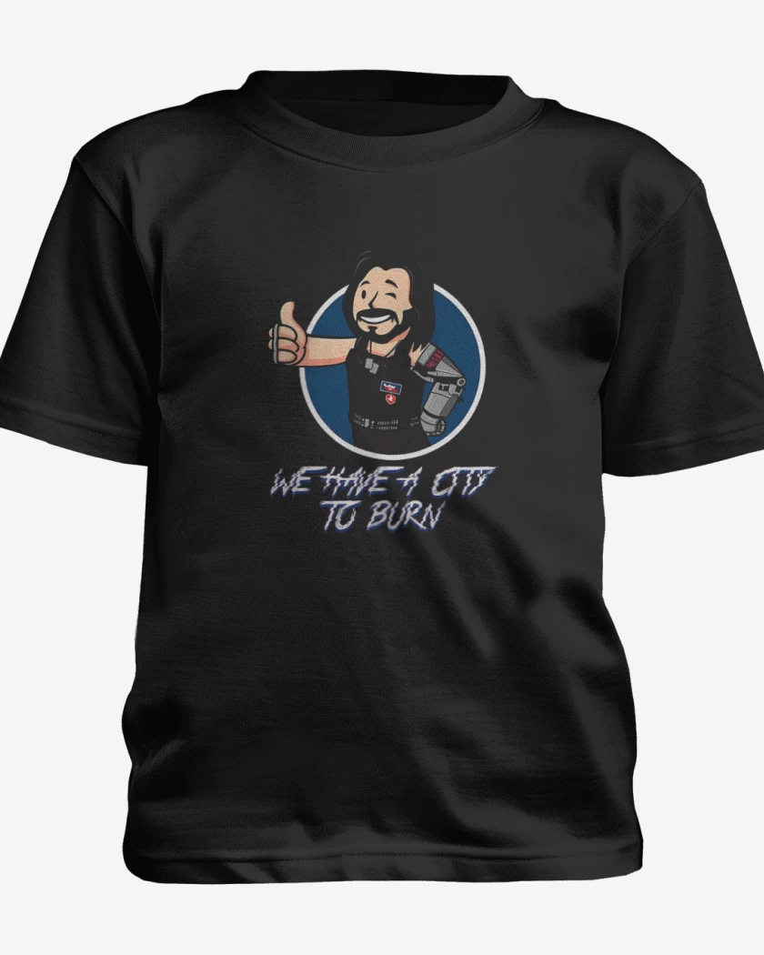 Polera de niño Negro de Cyberpunk we have a city to burn