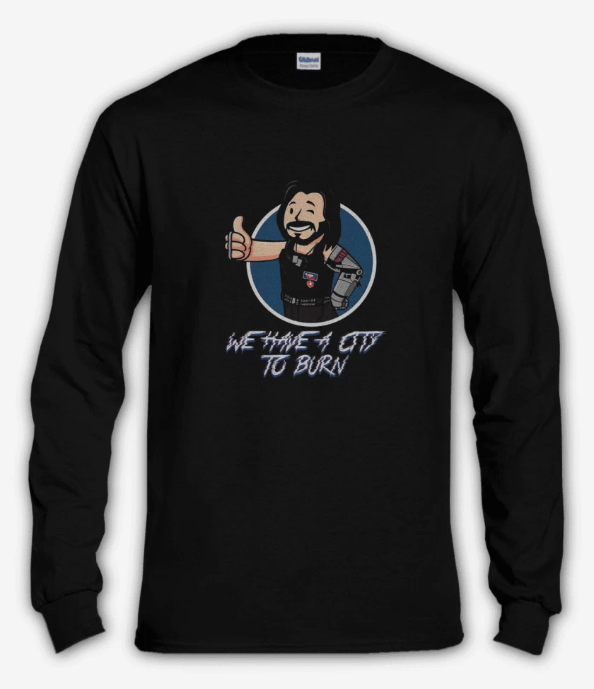 Polera manga larga Cyberpunk we have a city to burn