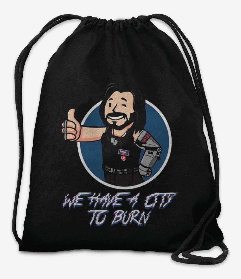 Mochila Negro de Cyberpunk we have a city to burn