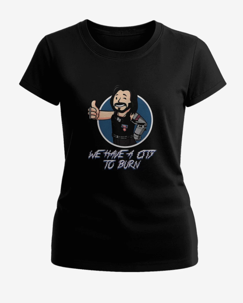 Polera de Mujer Negro de Cyberpunk we have a city to burn