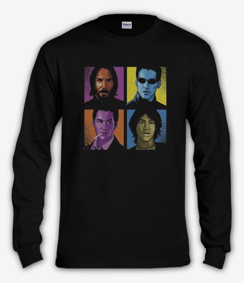 Polera manga larga Negro de keanu reeves