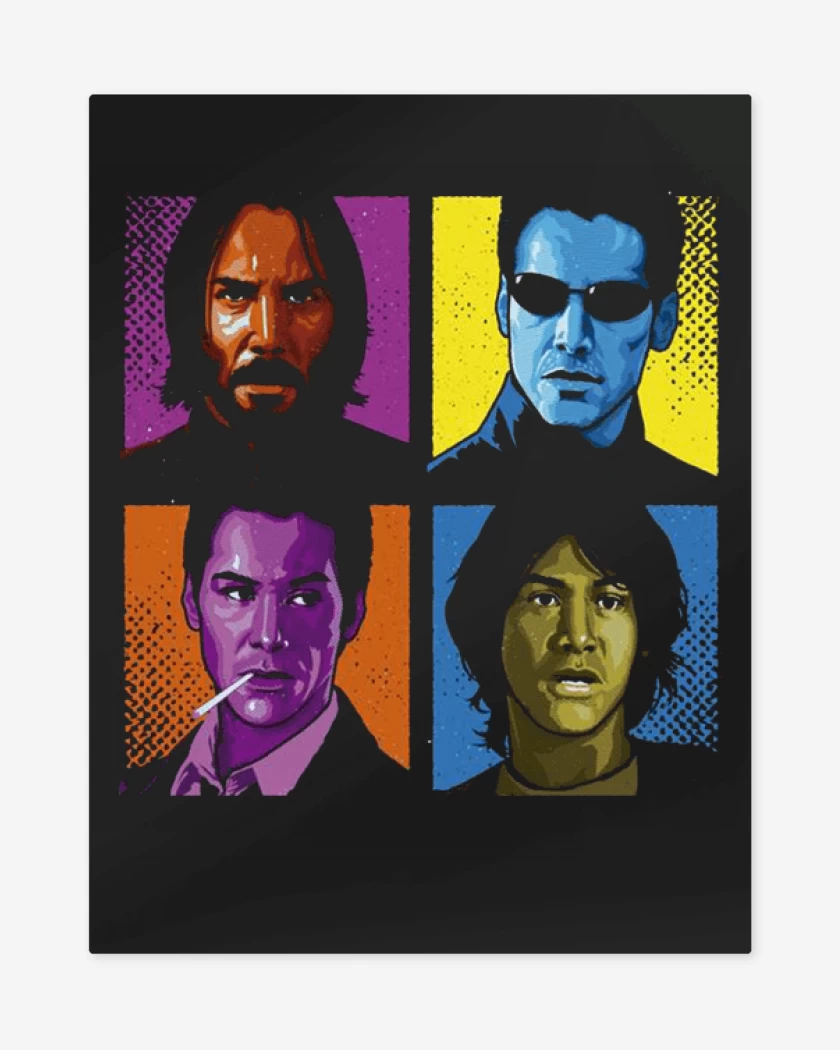 Print metalico Negro de keanu reeves