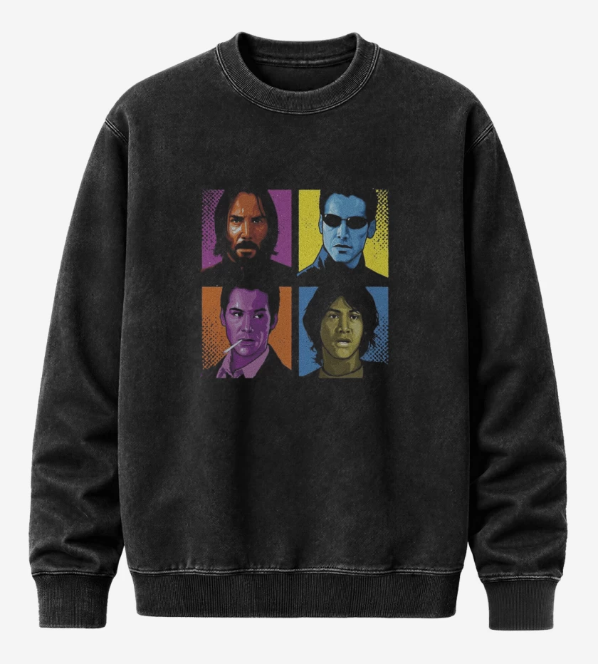 Poleron Polo Acid Wash Negro de keanu reeves