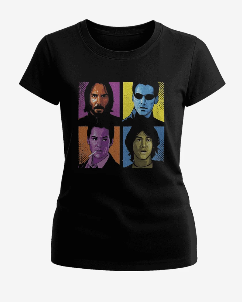 Polera de Mujer Negro de keanu reeves