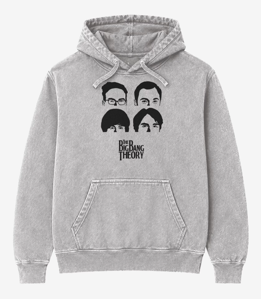 Poleron Canguro Acid Wash Gris Melange de The big bang theory