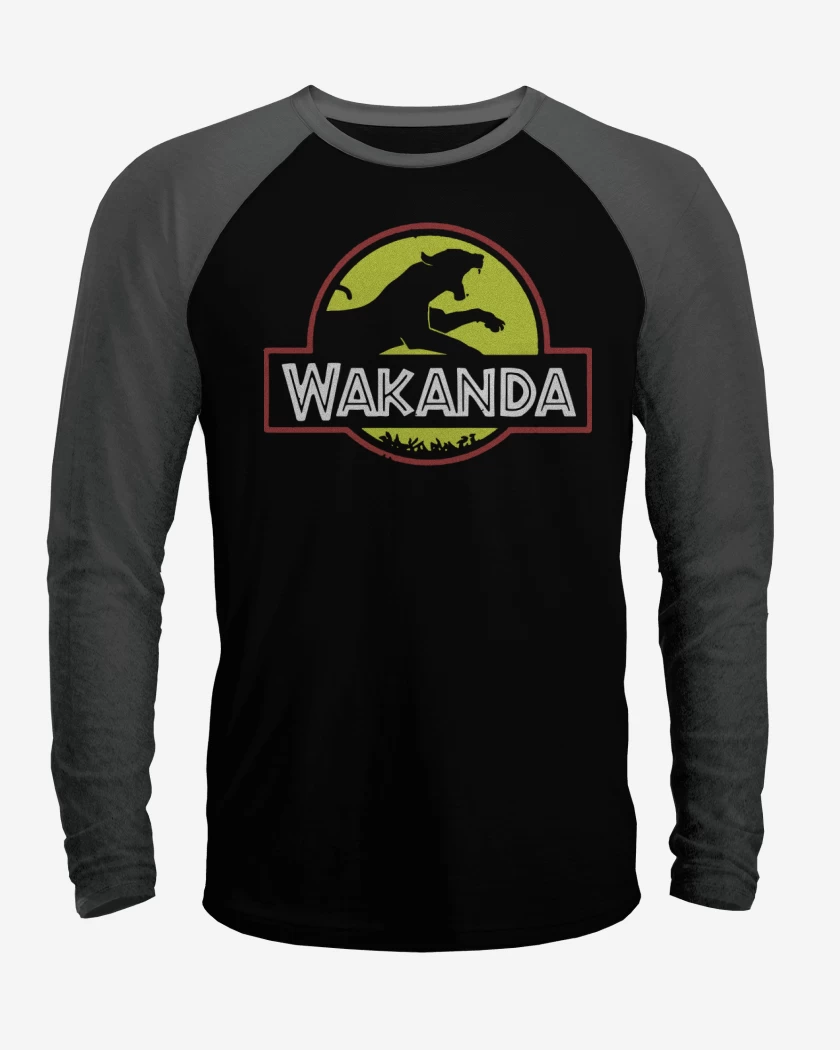 Polera Raglan Negro / Negro Heather de Wakanda