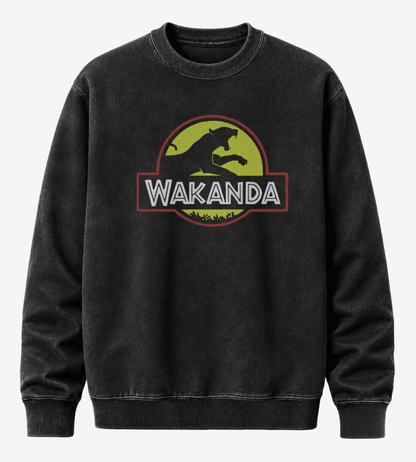 Poleron Polo Acid Wash Negro de Wakanda