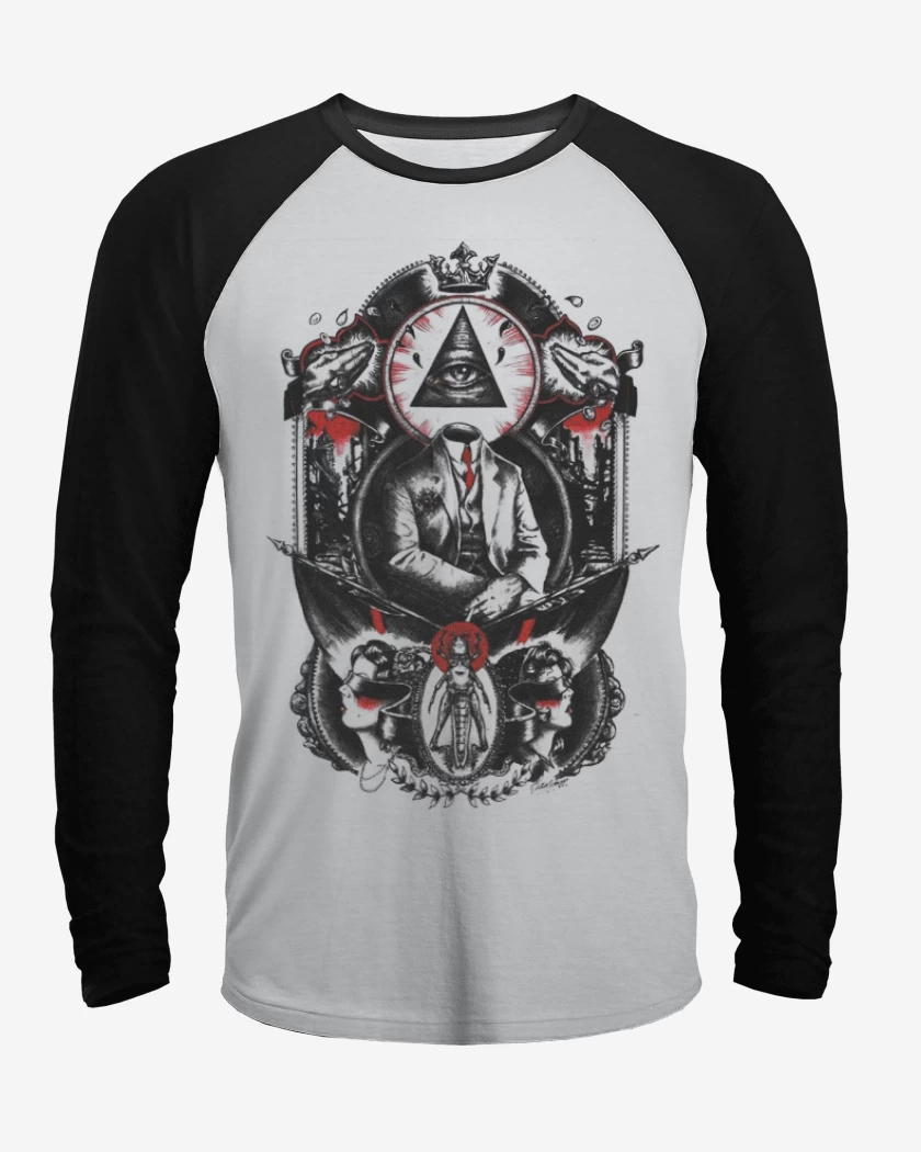 Polera Raglan Blanco / Negro de Illuminati