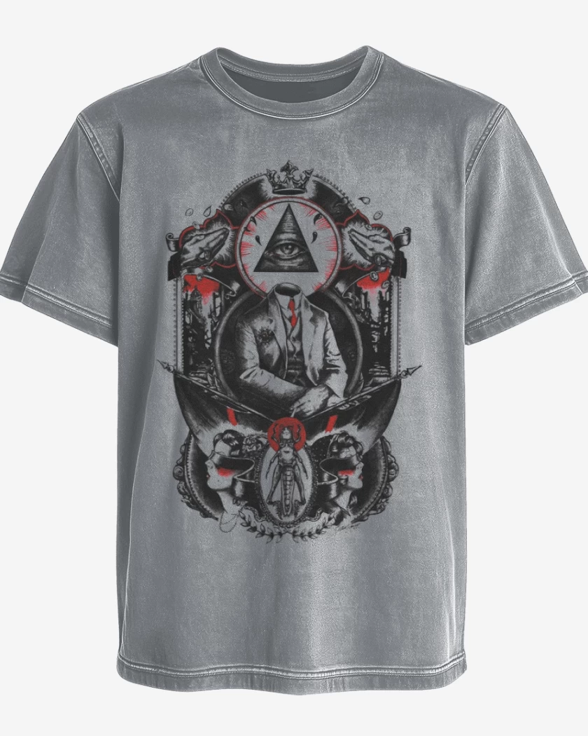 Polera desgastada Gris Melange de Illuminati