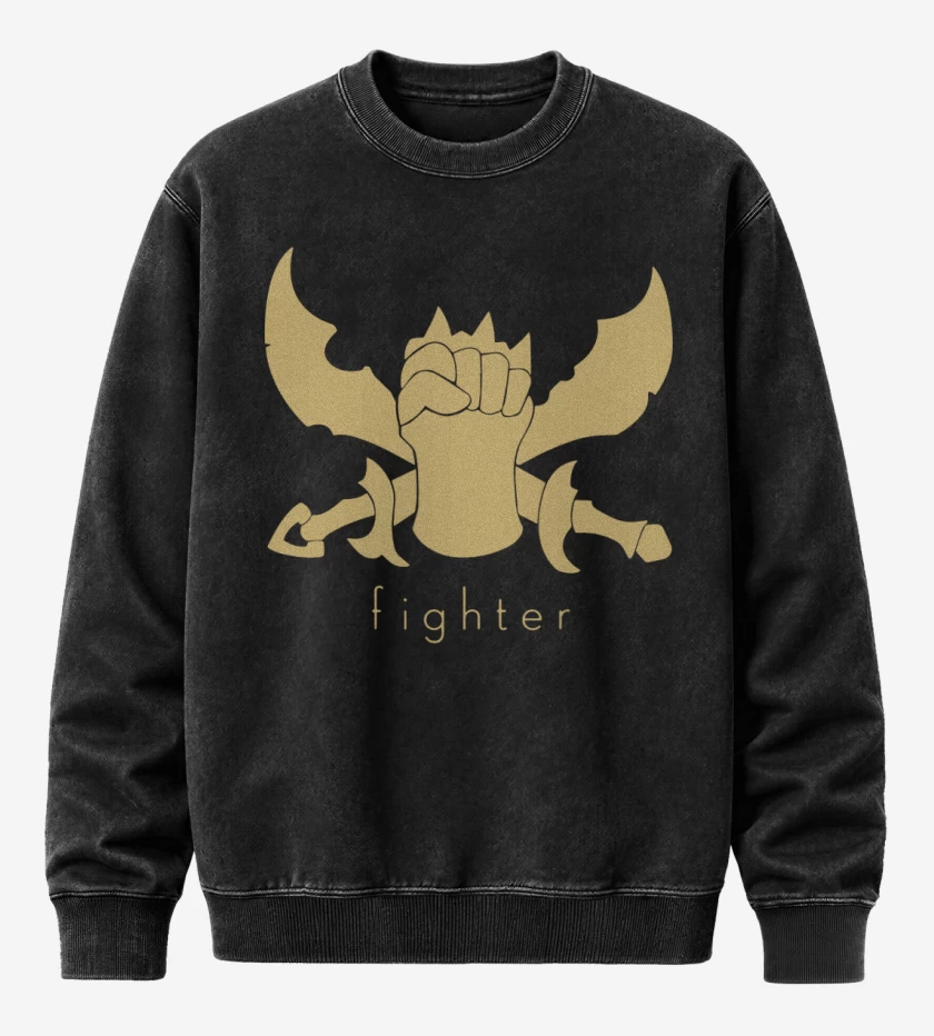 Poleron Polo Acid Wash Negro de Fighter