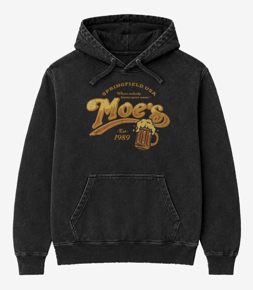 Poleron Canguro Acid Wash Negro de Moes