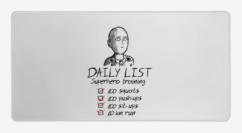 Mouse pad Gamer Blanco de Daily List saitama