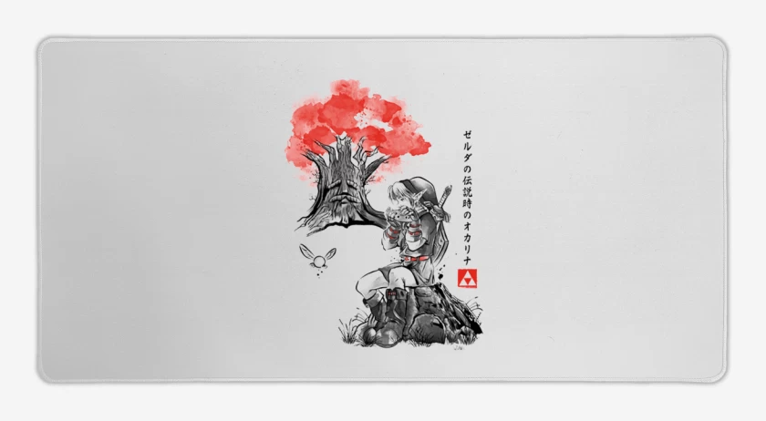 Mouse pad Gamer Blanco de Link blanco y negro