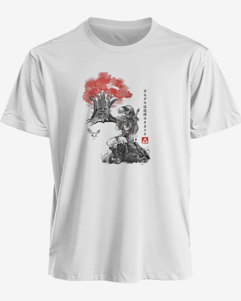 Polera premium Blanco de Link blanco y negro