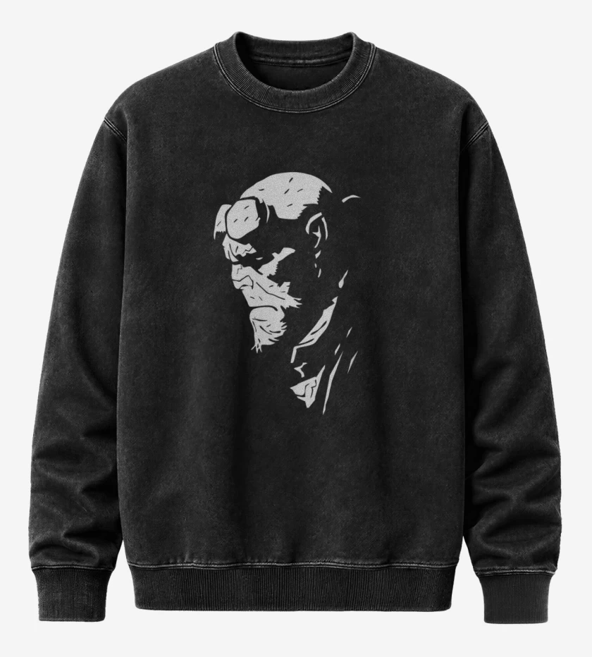 Poleron Polo Acid Wash Negro de Chico del infierno