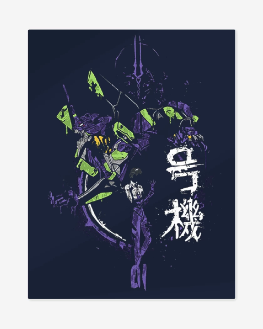 Print metalico Azul Marino de eva Shinji Ikari