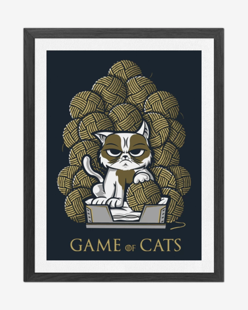 Cuadro decorativo Azul Marino de Game of cats