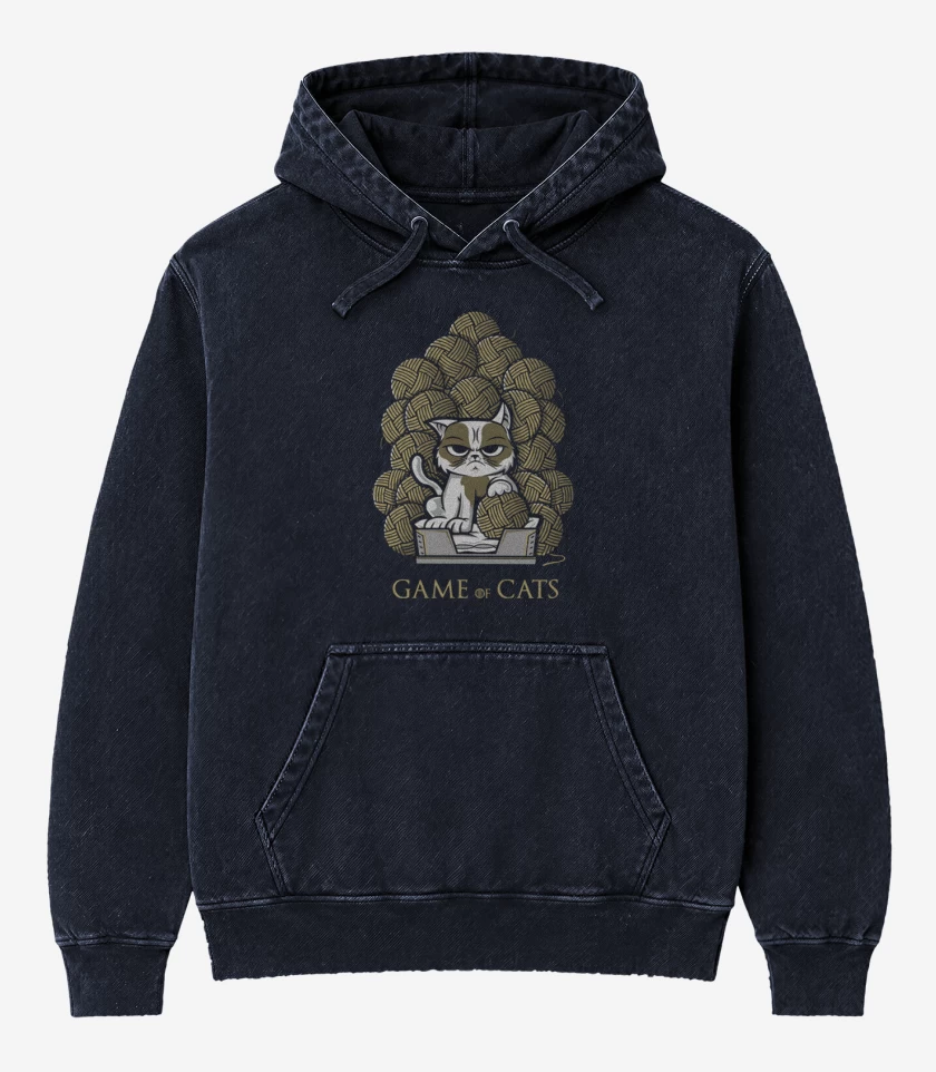 Poleron Canguro Acid Wash Azul Marino de Game of cats