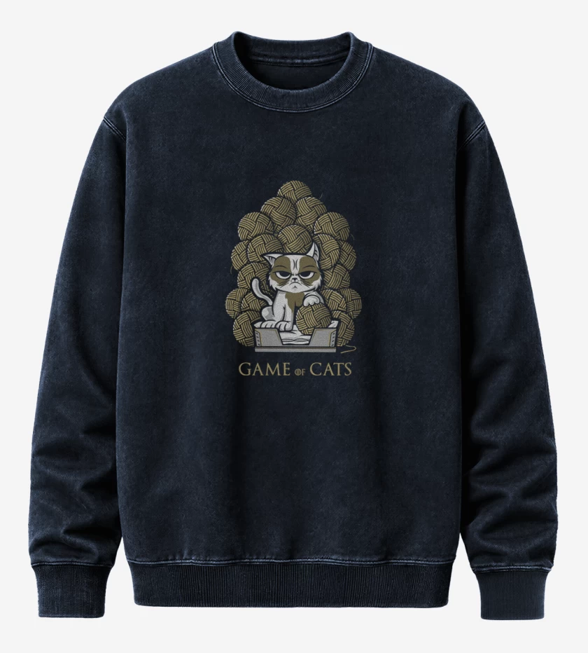 Poleron Polo Acid Wash Game of cats