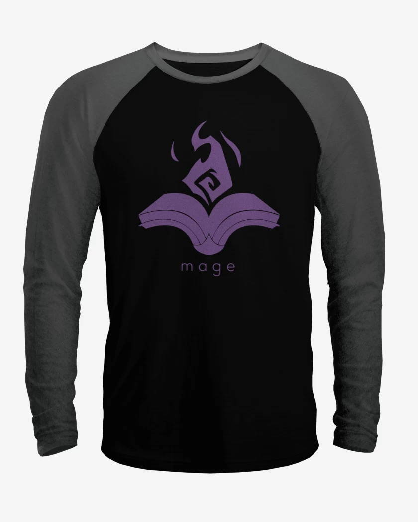 Polera Raglan Negro / Negro Heather de Mage