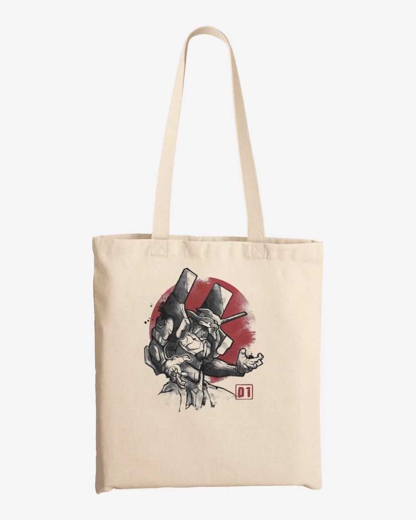 Totebag Evangelion blanco y negro