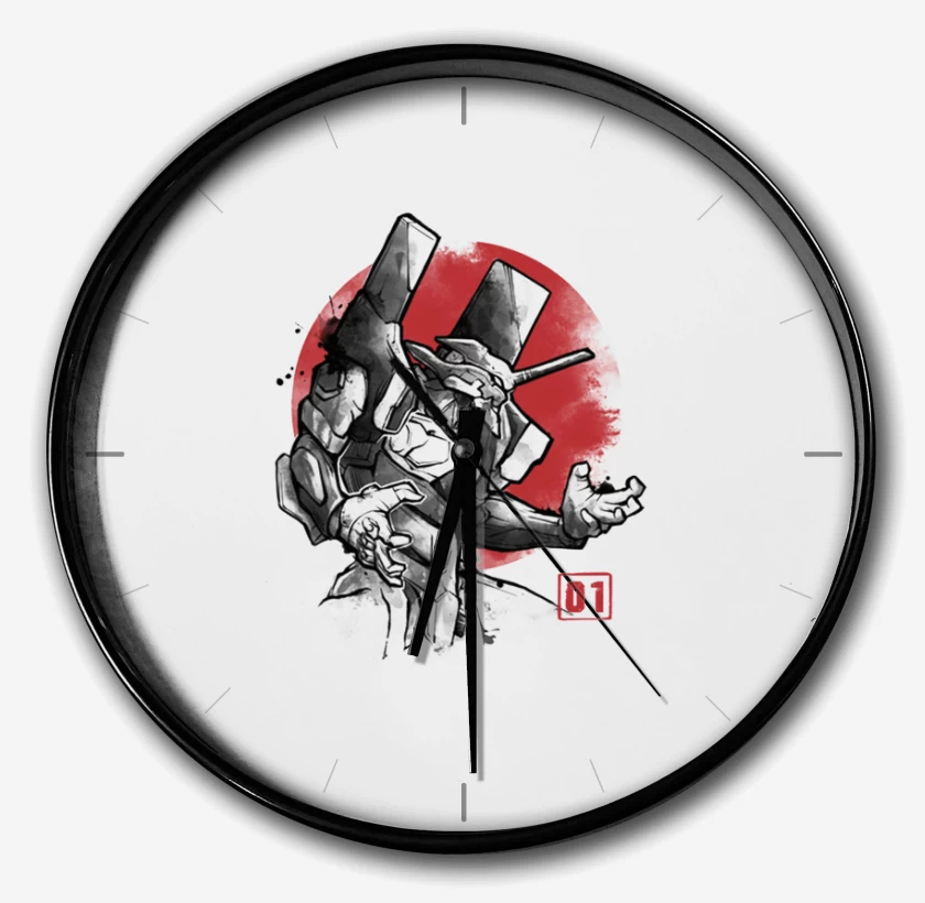 Reloj Evangelion blanco y negro