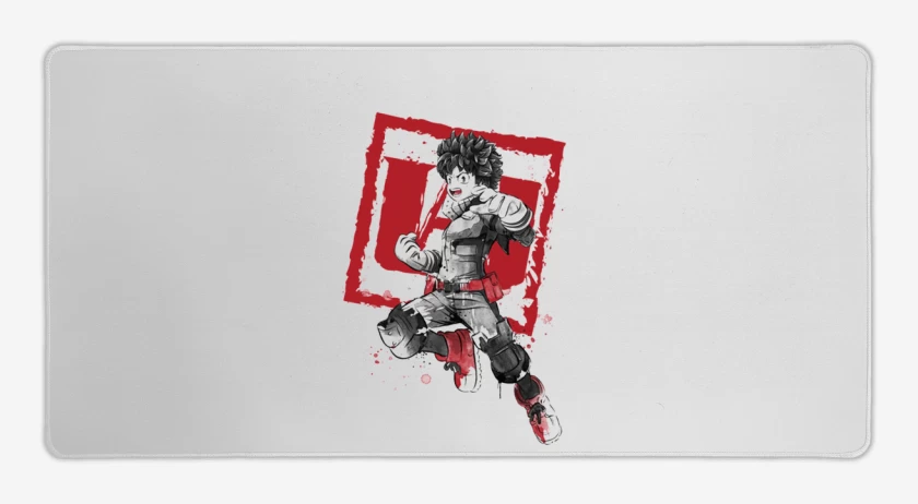 Mouse pad Gamer My Hero Academia blanco y negro