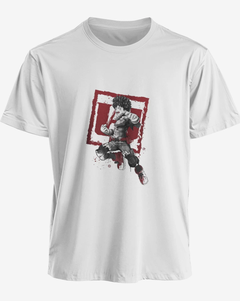 Polera My Hero Academia blanco y negro
