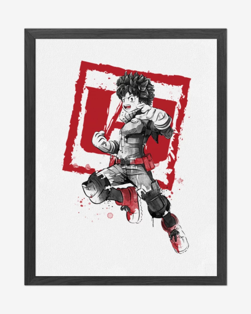 Cuadro decorativo My Hero Academia blanco y negro