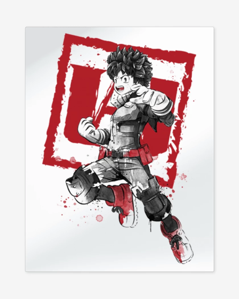Print metalico My Hero Academia blanco y negro