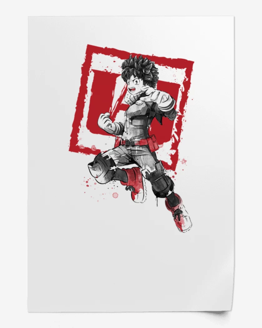 Print My Hero Academia blanco y negro
