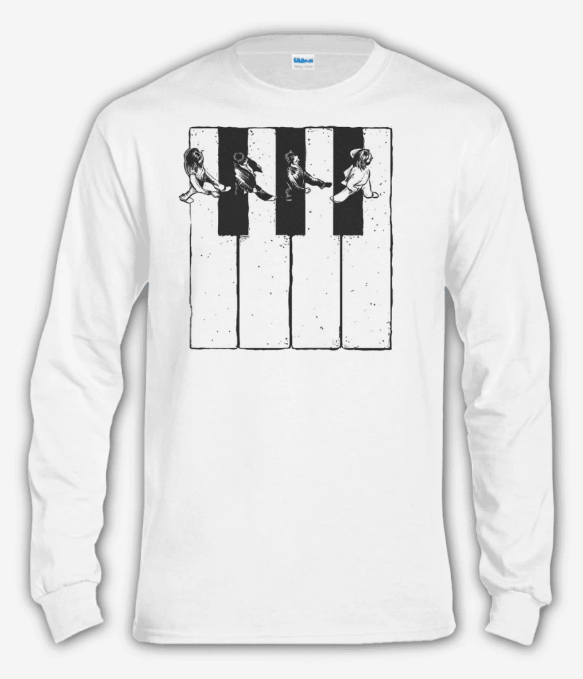 Polera manga larga Blanco de Beatles Teclas