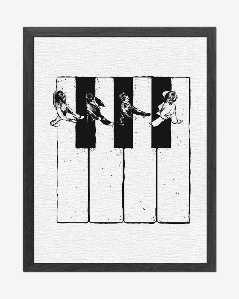 Cuadro decorativo Blanco de Beatles Teclas